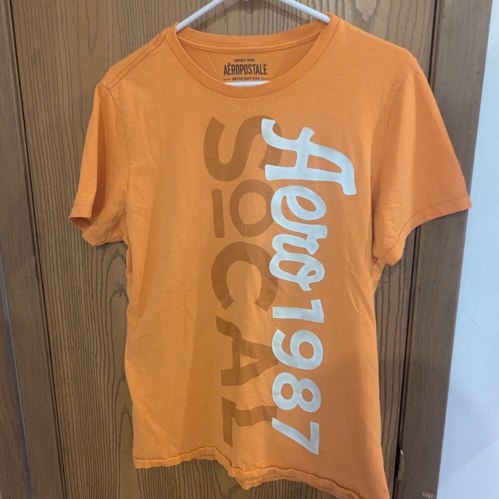 Aeropostale Short Sleeve "1987" Graphic T-Shirt-Boys Size Large